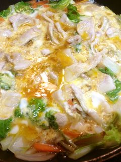 豚肉と山東菜の塩麹卵とじ-レシピのメイン写真