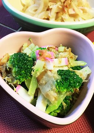 茎も食べちゃう!ブロッコリーの胡麻鰹和え-レシピのメイン写真
