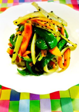 ピーマンとセロリと人参のきんぴら炒め-レシピのメイン写真