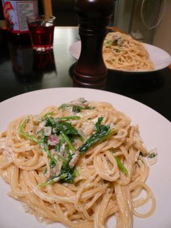 簡単!カフェの味。ほうれん草カルボナーラ-レシピのメイン写真