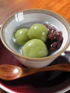 清涼感のある緑茶風味の白玉ぜんざい-レシピのメイン写真