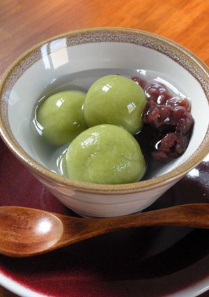 清涼感のある緑茶風味の白玉ぜんざい-レシピのメイン写真