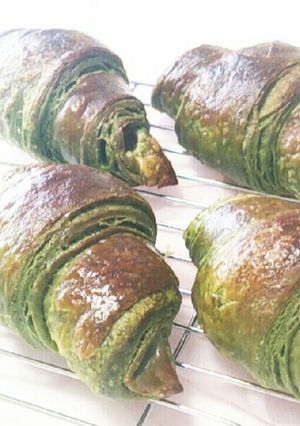 HBで作るクロワッサン ～抹茶生地～-レシピのメイン写真