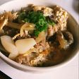卵とじ牛丼!!らっきょうで朝ご飯にも