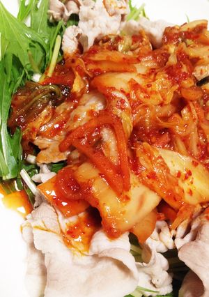 野菜たっぷり キムチソースと水菜豚しゃぶ-レシピのメイン写真