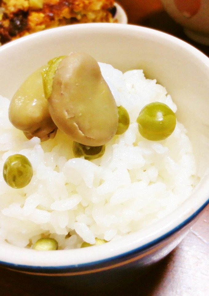 簡単☆そら豆とエンドウ豆の炊飯器ご飯-レシピのメイン写真