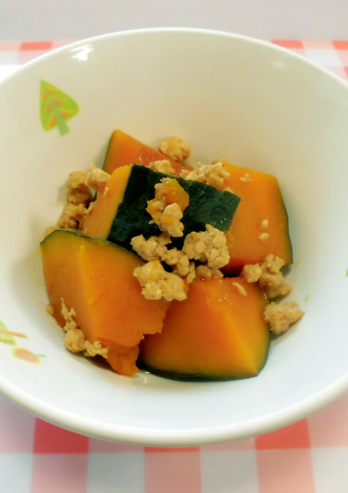 かぼちゃのそぼろ煮　給食-レシピのメイン写真