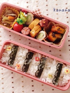幼稚園年長 お花の2段弁当-レシピのメイン写真