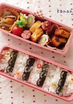 幼稚園年長 お花の2段弁当-レシピのメイン写真
