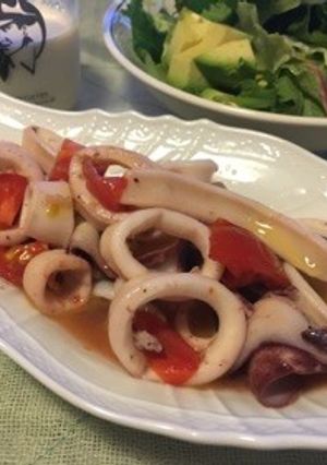 水いかとトマトのオリーブオイルソテー♪-レシピのメイン写真