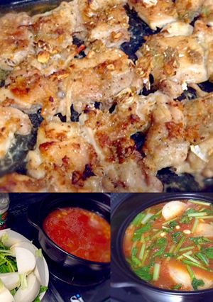 鶏モモ肉オーブン焼き・カブトマト缶スープ-レシピのメイン写真