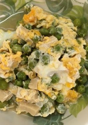 豌豆と高野豆腐の卵とじ-レシピのメイン写真