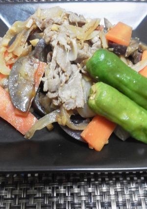 野菜たっぷり豚肉の酢しょうが焼き　-レシピのメイン写真