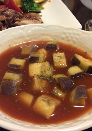 トマトジュースと茄子のスープ-レシピのメイン写真