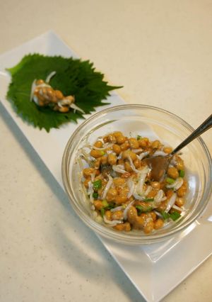 南高梅で、納豆・しらすの大葉のせ-レシピのメイン写真