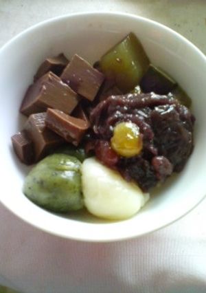 ☆もっちもち☆豆腐の白玉～あんみつ風～-レシピのメイン写真