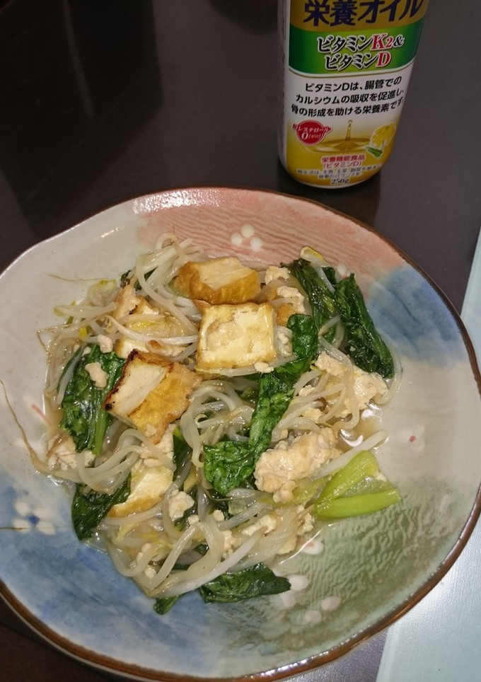 ☆チンゲン菜と厚揚げと鶏挽き肉の炒め煮☆-レシピのメイン写真