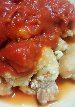 鶏の唐揚げ~トマトソース掛け-レシピのメイン写真