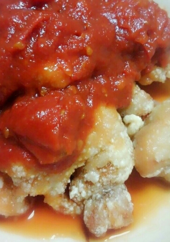 鶏の唐揚げ～トマトソース掛け-レシピのメイン写真