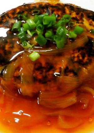 簡単！ほうれん草入り餡掛け豆腐ハンバーグ-レシピのメイン写真