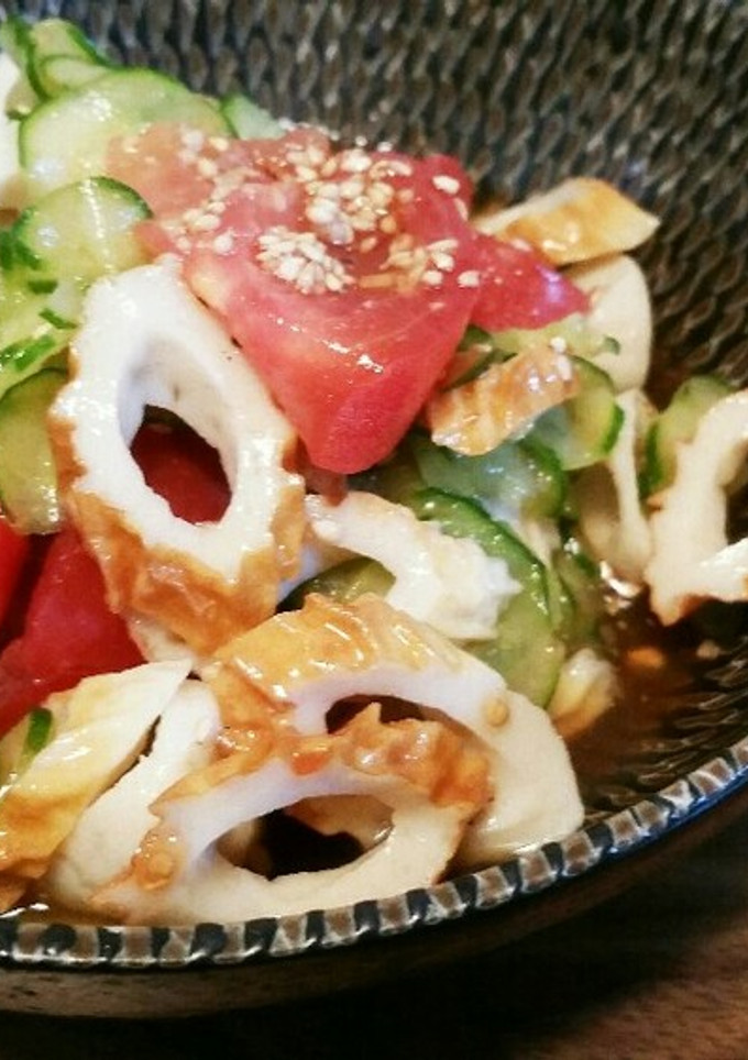 ○トマトときゅうりちくわの酢の物○-レシピのメイン写真