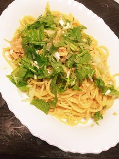 水菜とツナの和風パスタ-レシピのメイン写真