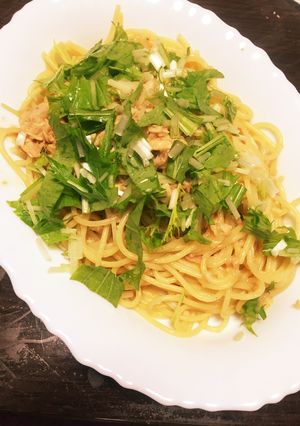 水菜とツナの和風パスタ-レシピのメイン写真