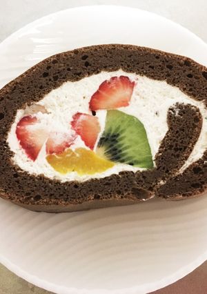 低糖質のココアロールケーキ-レシピのメイン写真