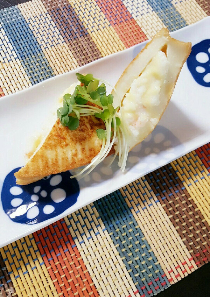 簡単おつまみ♡厚揚げの海老チーズ挟み焼き-レシピのメイン写真