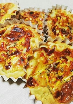 ホットケーキミックスでピザパン風-レシピのメイン写真
