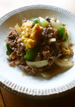 牛肉と野菜のこってり玉子炒め♪-レシピのメイン写真