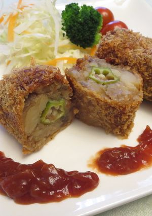 ✿南高梅で✿オクラ丸ごと肉じゃがコロッケ-レシピのメイン写真