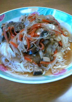 ごま油で炒めた☆野菜のせそうめん-レシピのメイン写真