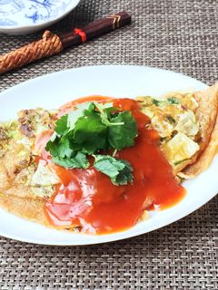 台湾の蚵仔煎風~もちもちレタスオムレツ-レシピのメイン写真