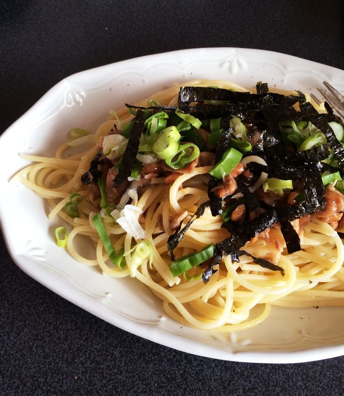 *簡単* 塩昆布とツナで納豆スパゲッティ-レシピのメイン写真