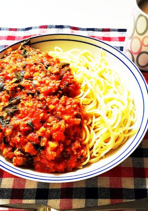 ほうれん草のトマトソースパスタ-レシピのメイン写真