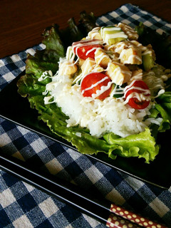 乗っけるだけ♪野菜も食べれるサラダ寿司☆-レシピのメイン写真