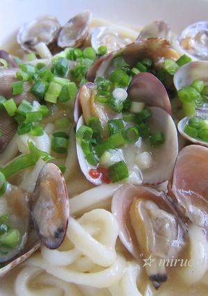 うどんdeボンゴレ-レシピのメイン写真