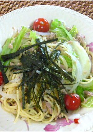 細うどんでペペロンチーノ風♪-レシピのメイン写真