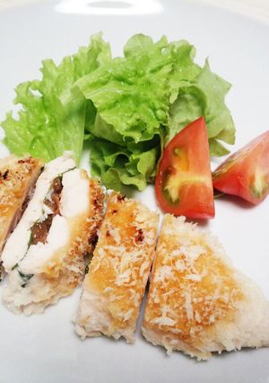 揚げない梅じそササミフライ風パン粉焼き-レシピのメイン写真