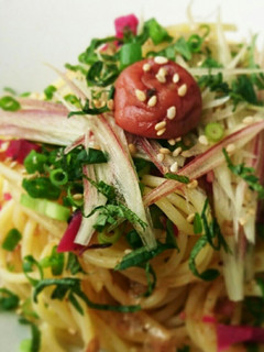 夏の冷製 梅と茗荷のパスタ-レシピのメイン写真