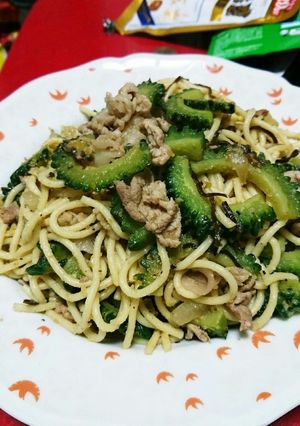 ゴーヤと豚肉の塩レモンパスタ-レシピのメイン写真