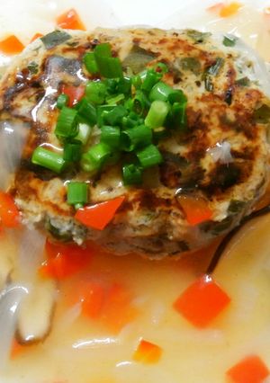 簡単♪ニラ入り豆腐ハンバーグ!塩餡掛けで-レシピのメイン写真
