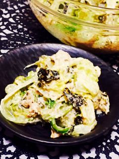 レタスの梅マヨ海苔胡麻和え-レシピのメイン写真