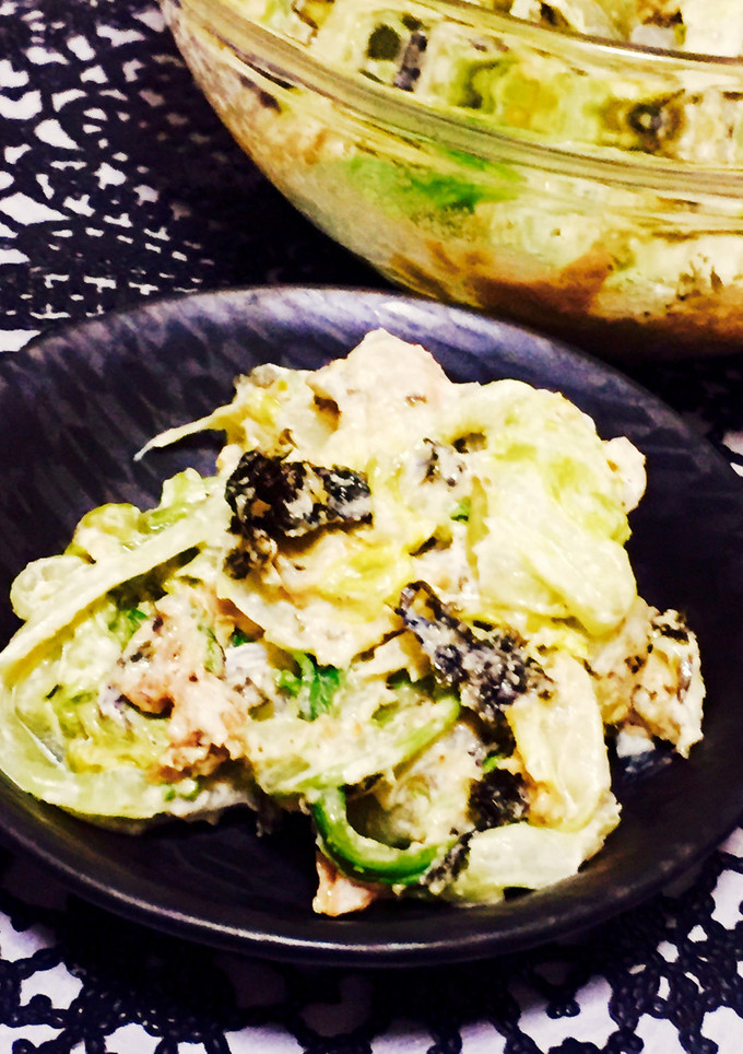 レタスの梅マヨ海苔胡麻和え-レシピのメイン写真