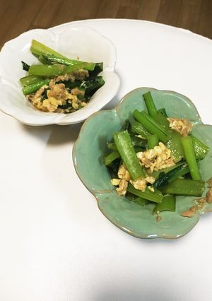 【時短】小松菜とツナの卵とじ！簡単お弁当-レシピのメイン写真
