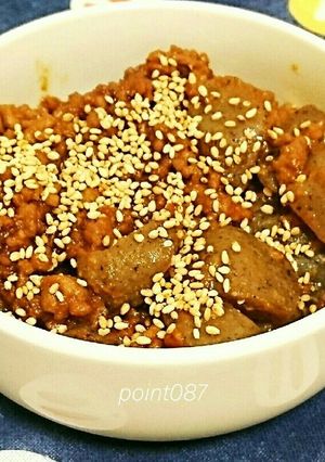 豚ひき肉とこんにゃくの味噌醤油炒め煮-レシピのメイン写真