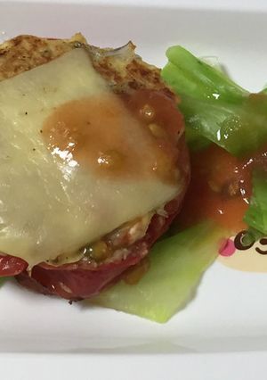 1歳児用トマトの豆腐しらすバーグ詰め-レシピのメイン写真