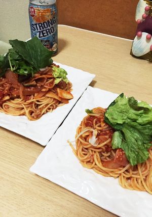 格安早技楽チン美味しいトマトパスタ-レシピのメイン写真