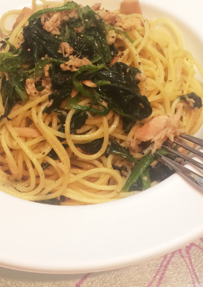 簡単7分！ツナとほうれん草の和風パスタ-レシピのメイン写真